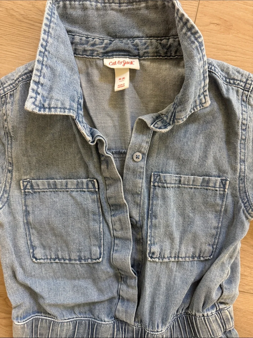 Cat & Jack Kids Light Blue Denim One-Piece Jumpsuit
